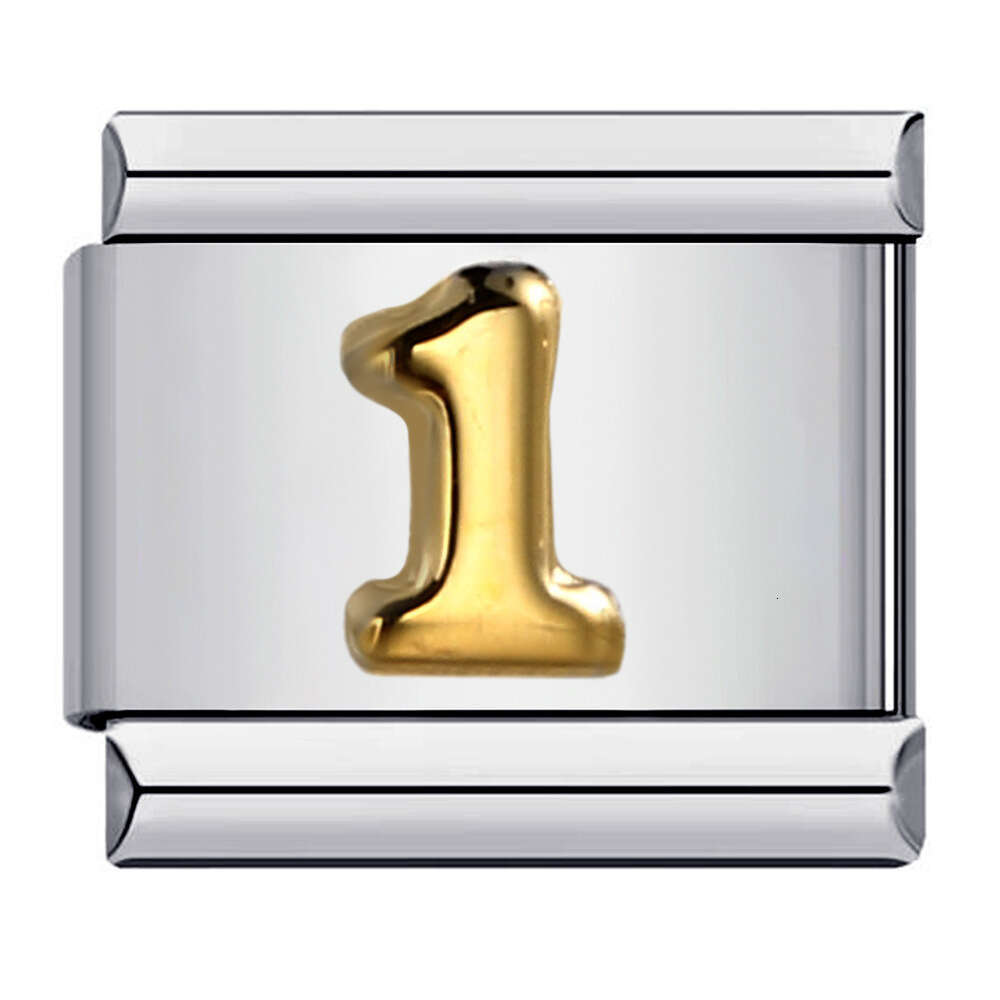 New Titanium Steel Concave Convex Arabic Numerals DIY Bead Bracelet Bead Italian Charm Links Fit 9Mm Bracelet Jewelry DIY Making Gifts