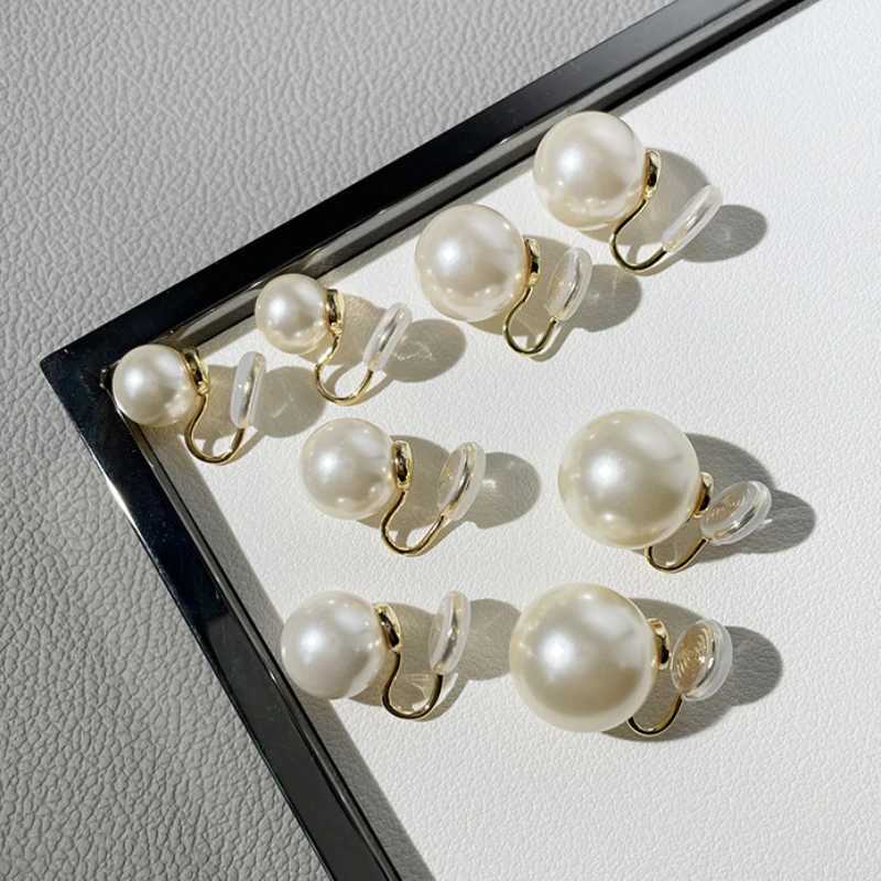 1Pair Pearl Ear Clip Fashion Without Ear Hole Earings for Women Simple Coil Ear Clip Fashion Jewelry Daily DecorationX240913