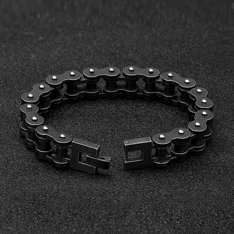 MKENDN Locomotive Men Punk Rock Bicycle Chain Bracelet Wristband Fashion Stainless Steel Motorcycle Bracelets Male PulseiraX240913