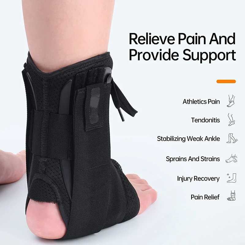 1Pcs Ankle Support Brace Adjustable Ankle Wrap Protector Women Men Lace Up Foot Stabilizer for Running Basketball Sports Safety Y240913