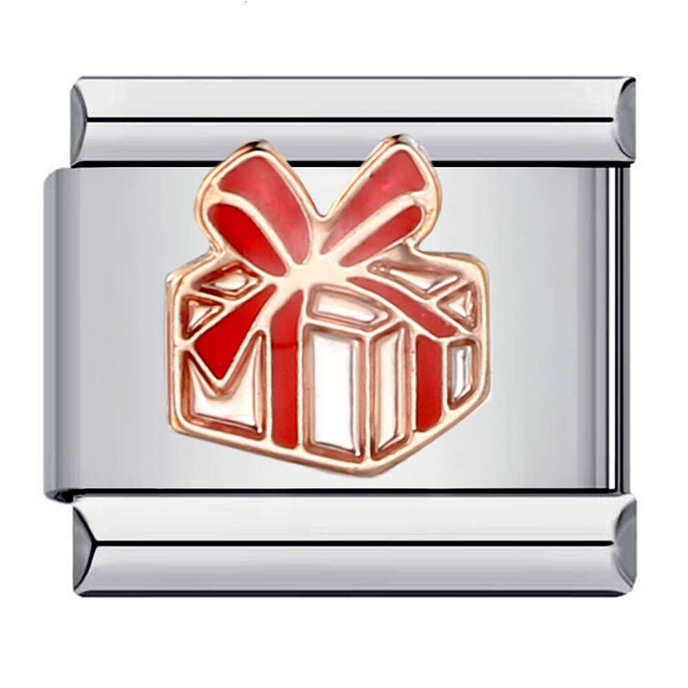 Titanium Steel Welded Gold-Plated Drop Oil Cartoon DIY Module Bracelet Italian Charm Bracelet Charm Links Stainless Steel Fit 9Mm Jewelry Making Gifts