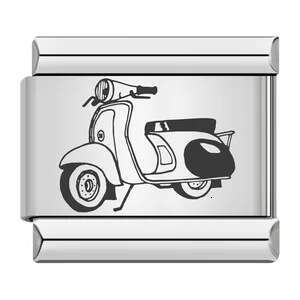 New Transportation Series Laser Carving Italian Module Stainless Steel DIY Fashion Bracelet Fit 9mm Bracelet Jewelry DIY Making Gifts