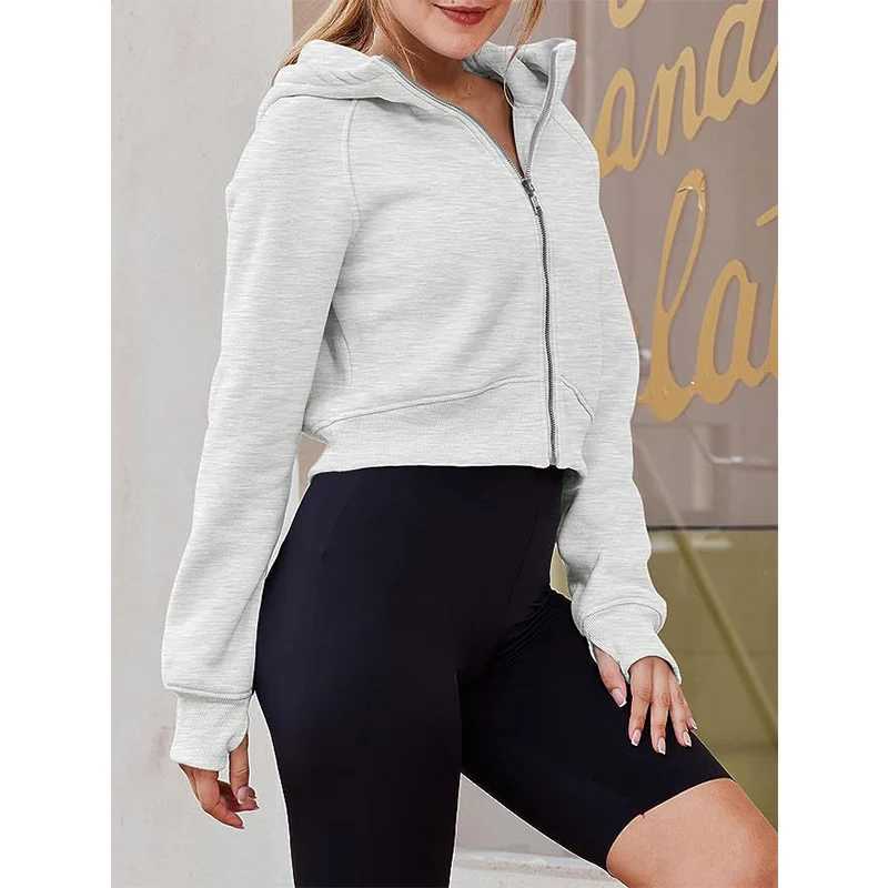 Zipper up Hoodies Woman Clothing Thick Sweatshirts Winter Warm Clothes Female Solid Long Sleeve Hooded Tops Outerwear Coats M240912