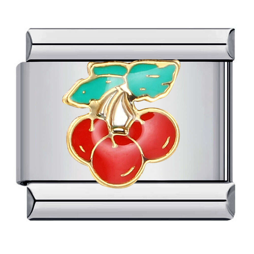 New Titanium Enamel Cartoon DIY Bead Bracelet Fashion Welding Pattern Strap Chain Italian Charm Links Stainless Steel Fit 9Mm Jewelry Making Gifts