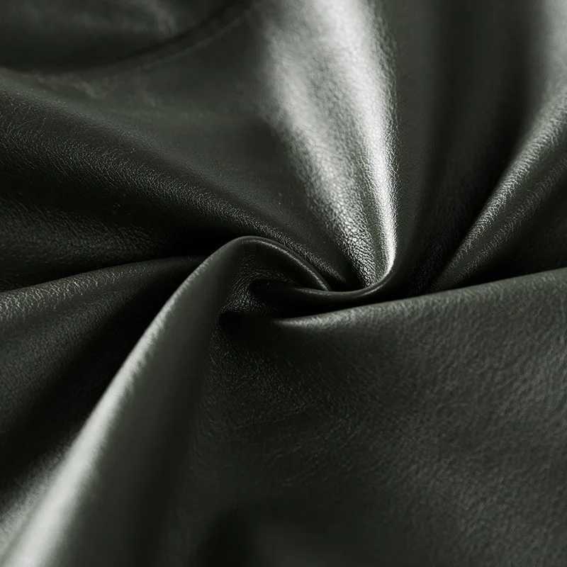 Mens Leather Jacket Stand Collar Trend Spring and Autumn New Leather Jacket Handsome Motorcycle Suit Youth Oversized JacketX240913