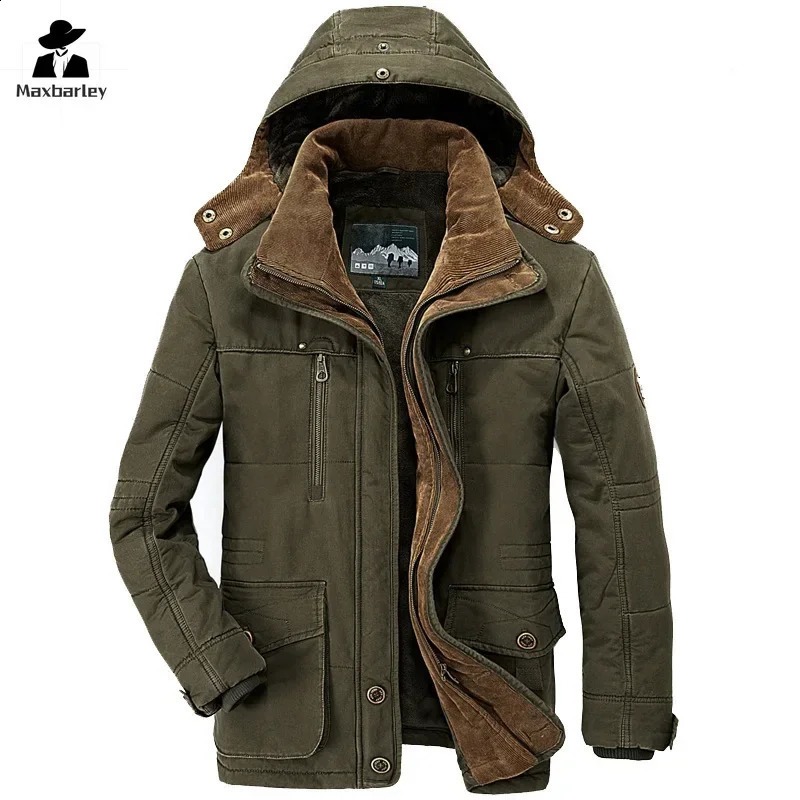 Men Long Down Hooded Casual Warm Parkas 7Xl Good Quality Male Fit Winter Coats Multi-Pocket Cargo Jackets 240912