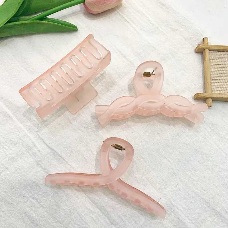 Fashion Multicolor Bowknot Hair Claw Simple Frosted Plastic Shark Hairclip for Women Girls Makeup Bath Ponytail Hairpin GiftX240912