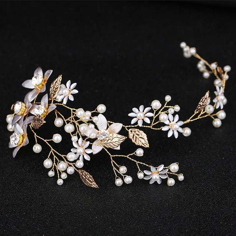 Tiara Wedding Hair Comb Clip Flower Women Wedding Hair Jewelry Headband Pearl Rhinestone Bride Headpiece Bridal Hair AccessoriesX240913