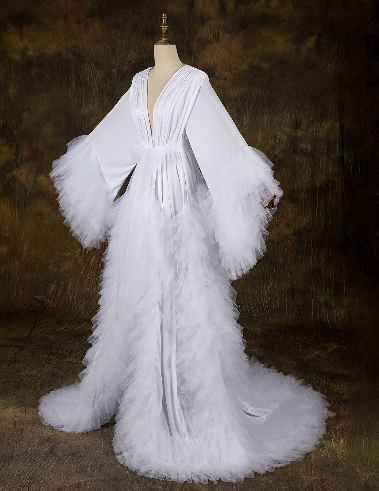 Vintage Tulle Robe Dress For Women Wedding Pajamas Gowns Bride Bride Bathrobe Pregnant Bath Gown Custom Made