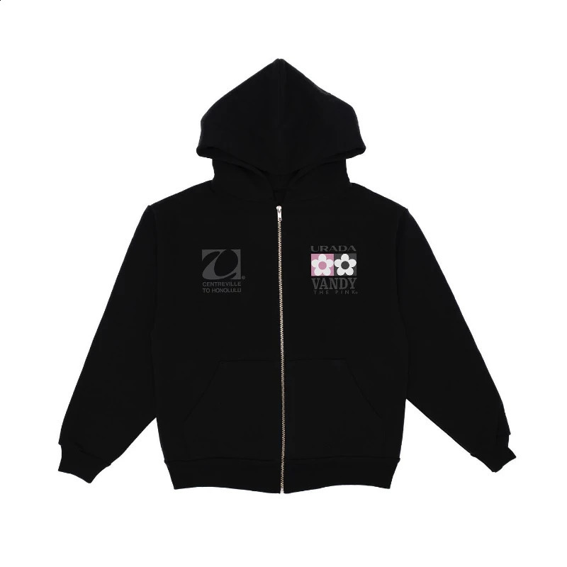 Y2K Harajuku Zipper Hoodie Fashionable Aesthetic Pattern Printed Sweatshirt Mens Retro Street Casual Oversized Top 240904