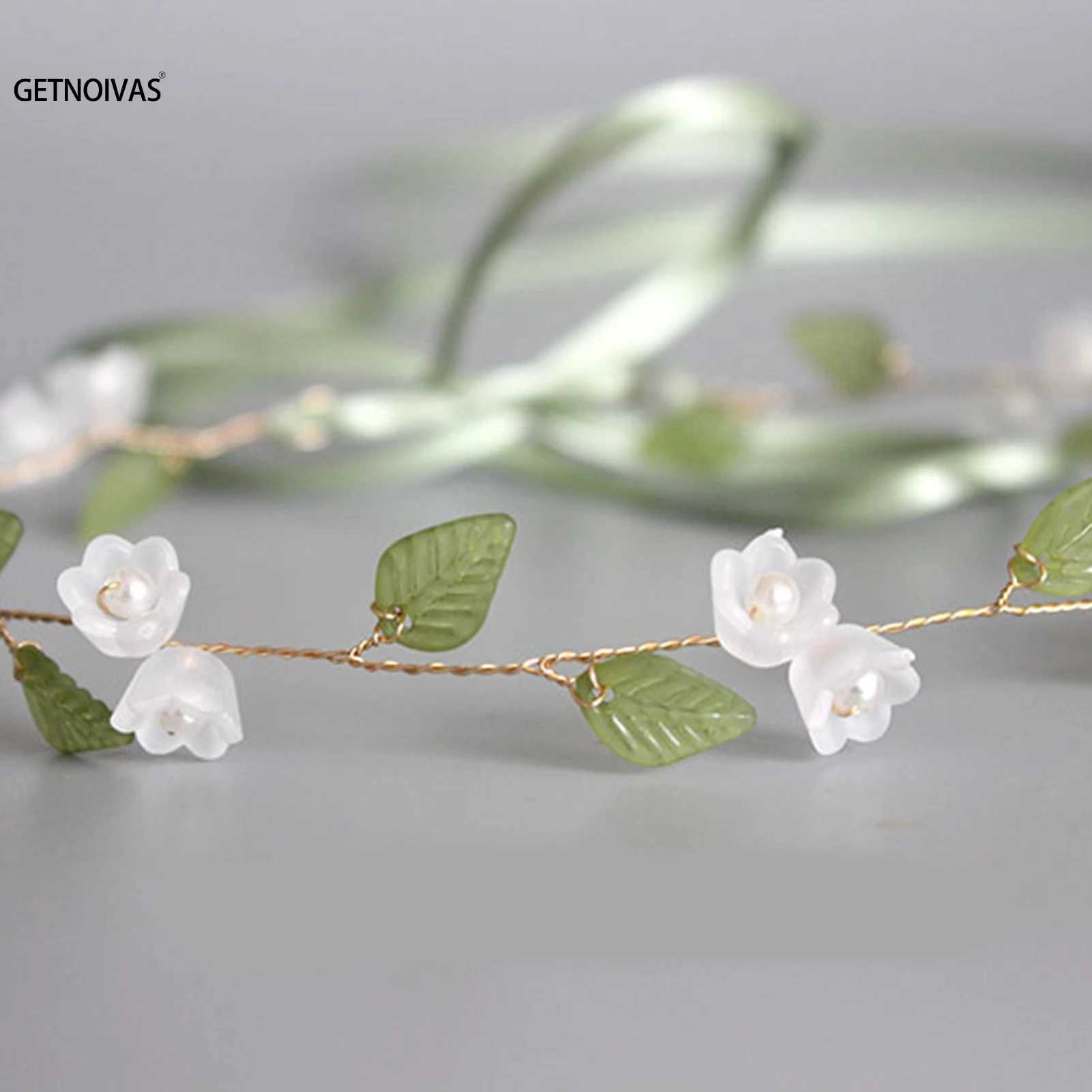Elegant Girls Bridal Headband Imitated Pearl Crowns Girls Bridal Wedding Headband Floral Garland Romantic Flower Headband GirlsX240913