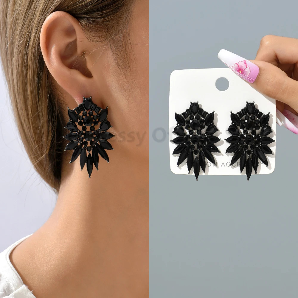 Drop Crystal Tassel Earrings: Elegant Vintage Jewelry for Women, Geometric Big Hanging 2024 4