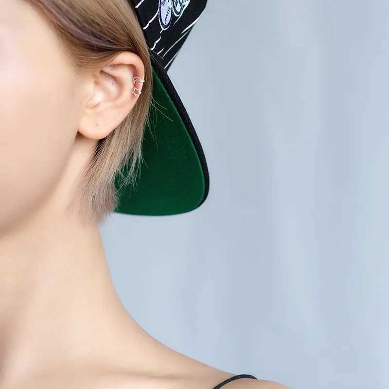 MloveAcc New Arrivals Fashion 925 Sterling Silver Earcuff Ear Star Moon Minimalist delicate Clip Earrings for Women JewelryX240913