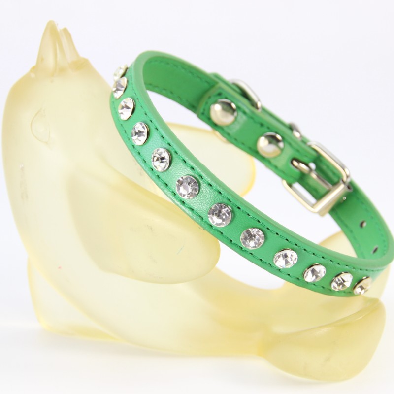 Stylish Rhinestone Necklace for Dogs Luxurious PU Leather Leash & Collar Combo