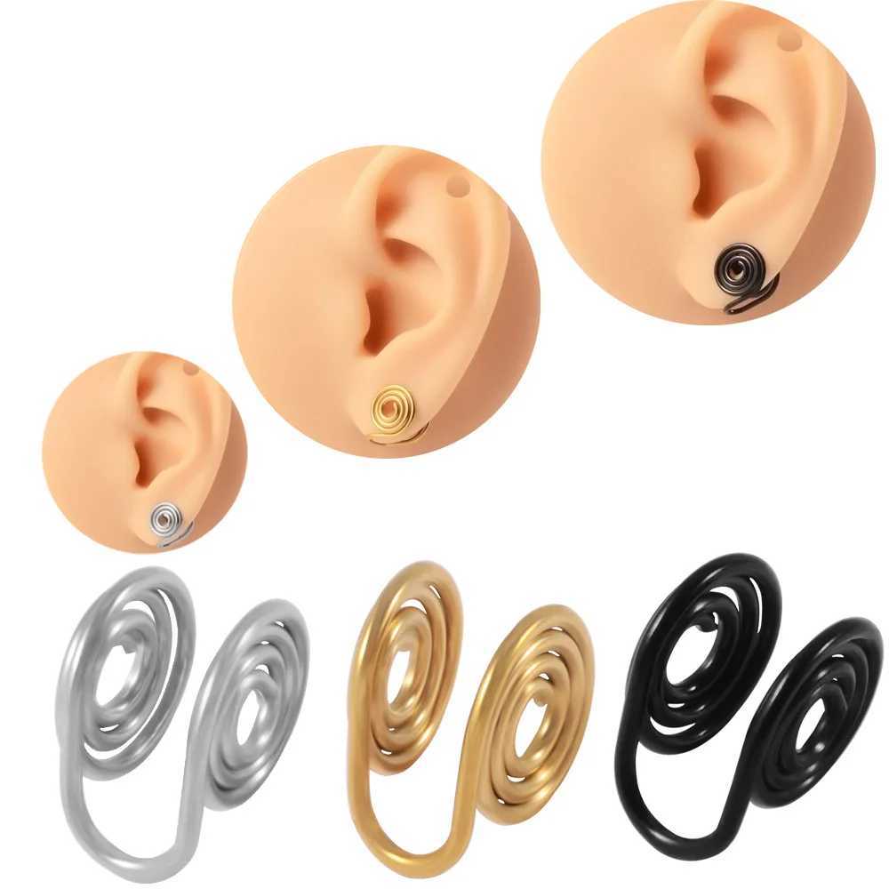 2pcs Stainless Steel Spiral Wire Wrapped Clip On Earrings Non Pierced Ear Cuffs Fake Nose Ring Hoop for Men WomenX240913
