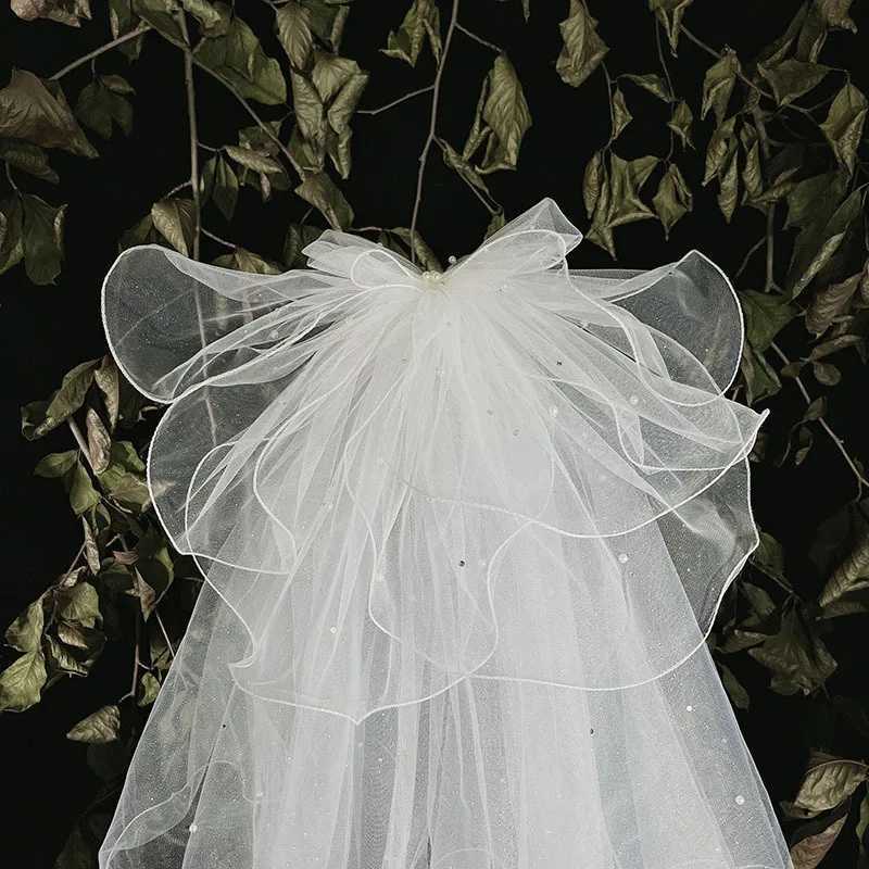 New Little Head veil White Hair Dresses Butterfly Wedding accessoriesX240913