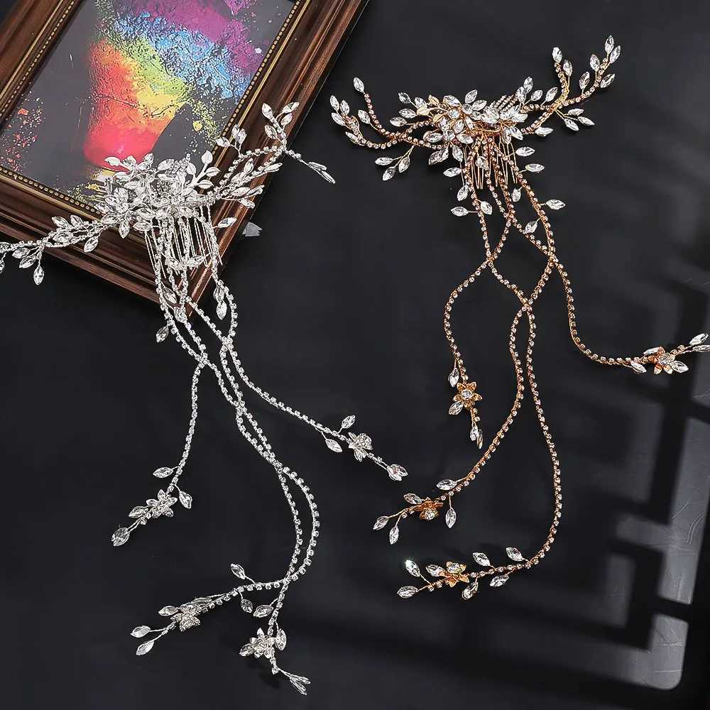 Fashion Wedding Hair Accessories Crystal Pearl Hair Comb Wedding Bridal Hair Ornaments Hair Jewelry Bride Headdress HeadbandsX240913