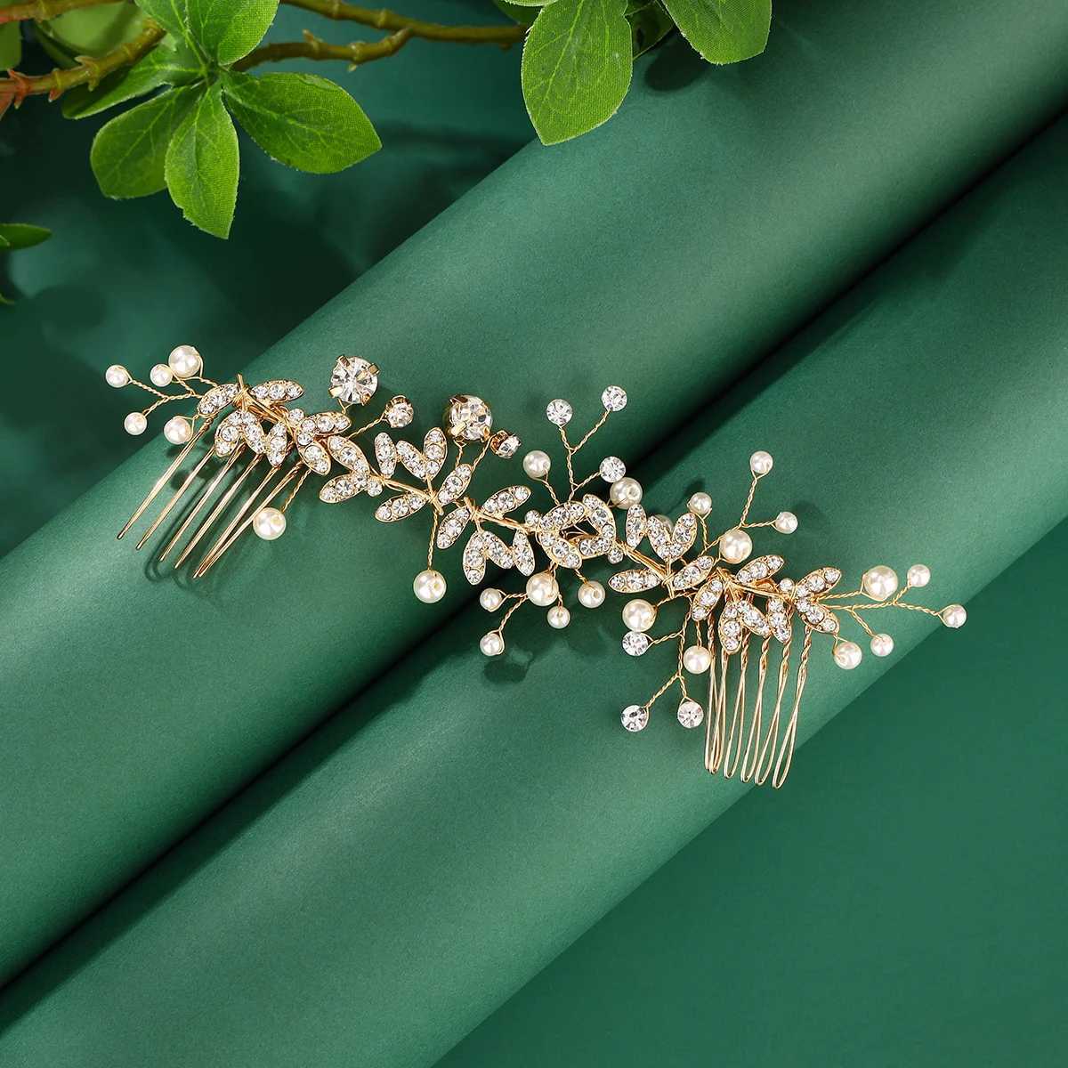 Handmade Wedding Crytal Hair Comb with Pearl for bridalX240913