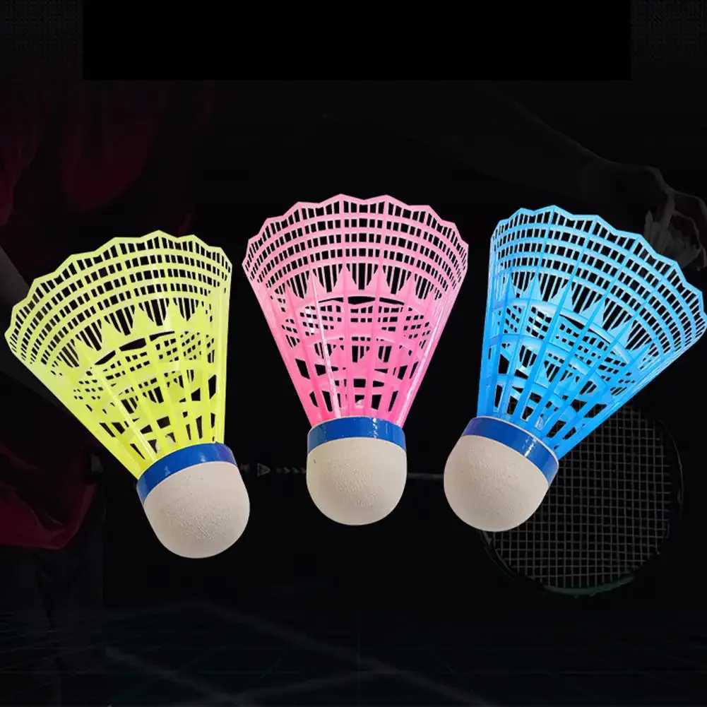6Pcs LED Badminton Ball Glowing Light Up Plastic Badminton Shuttlecocks Colorful Lighting Balls Sports Training In/Outdoor Game Y240912