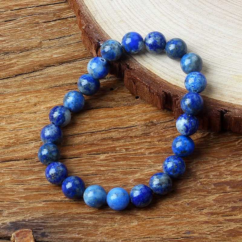 Real 5A Sky Blue Stone Bead Bracelet Homme Elastic High Quality Energy Natural Stone Treatment Jewelry Female Gift Boyfriend W240913