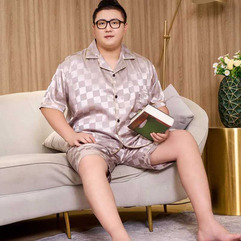 3XL-5XL Loose Man Home Clothes Round Neck Short Sleeve Man Two-piece Set Simple Printing Pajamas Set for Man Summer New Y240913