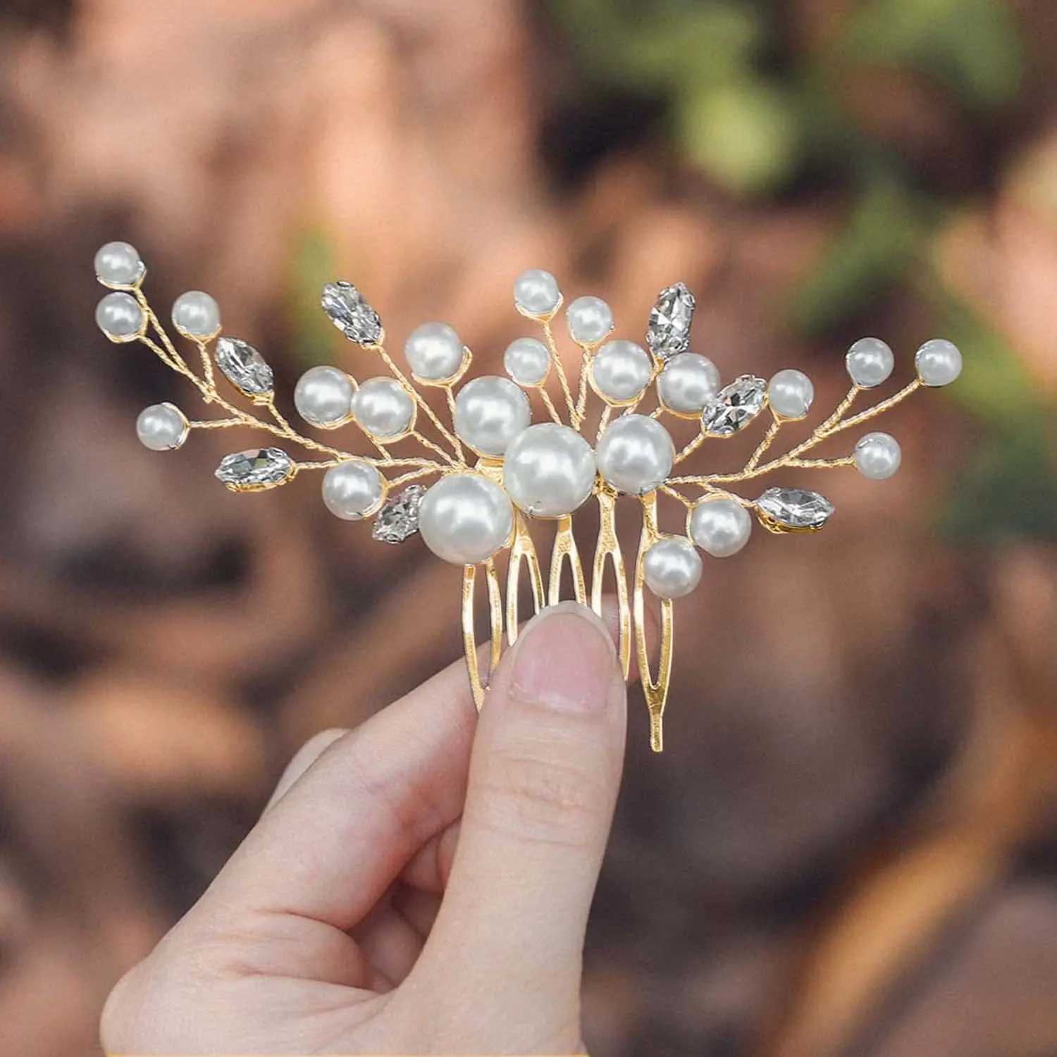 Wedding Alloy Pearl Hair Comb Jewelry Girls Handmade Hairpin Hair Comb Bridal Tiaras Wedding Hair Accessory Jewelry GiftX240913