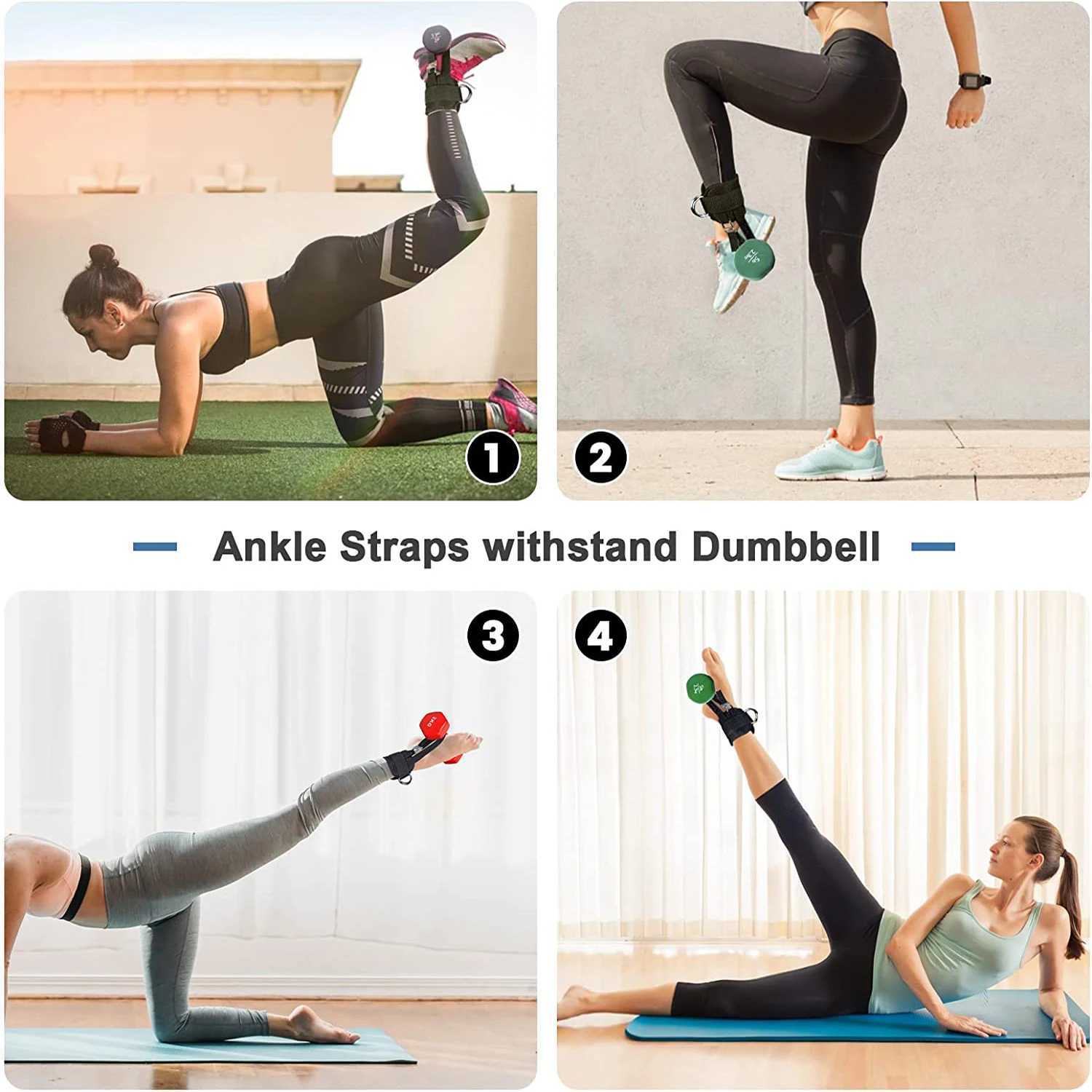 Adjustable D-Ring Ankle Straps for Gym Home Foot Support ProtectorUpgrade FitnessDumbbellGluteLegWorkout Weightlifting Y240913