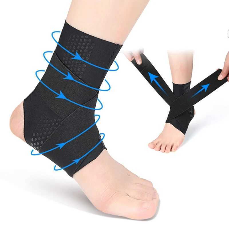 1Pcs Sports Ankle Brace Football Ankle Protector Compression Nylon Strap Belt Black Elastic Bandage Sport Gym Anklet Support Y240914
