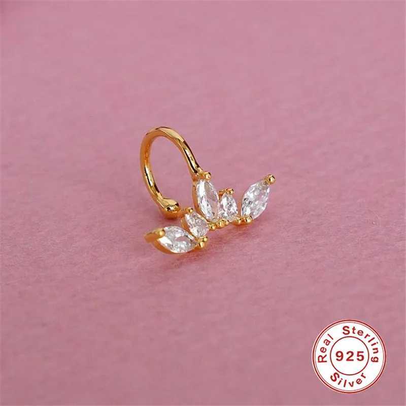 925 Sterling Silver Bling Zircon Clip On Earrings No Pierced Cartilage Earring for Women Earcuffs Clip Charming Jewelry Gift 1pcX240913