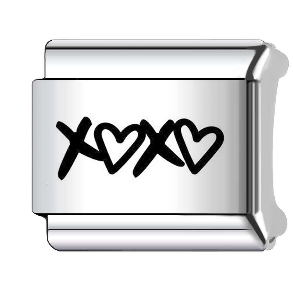 2024 New Women's Gift Cute heart bead Italian Charms Links Beads Fit 9Mm Stainless Steel Bracelet Making Jewelry