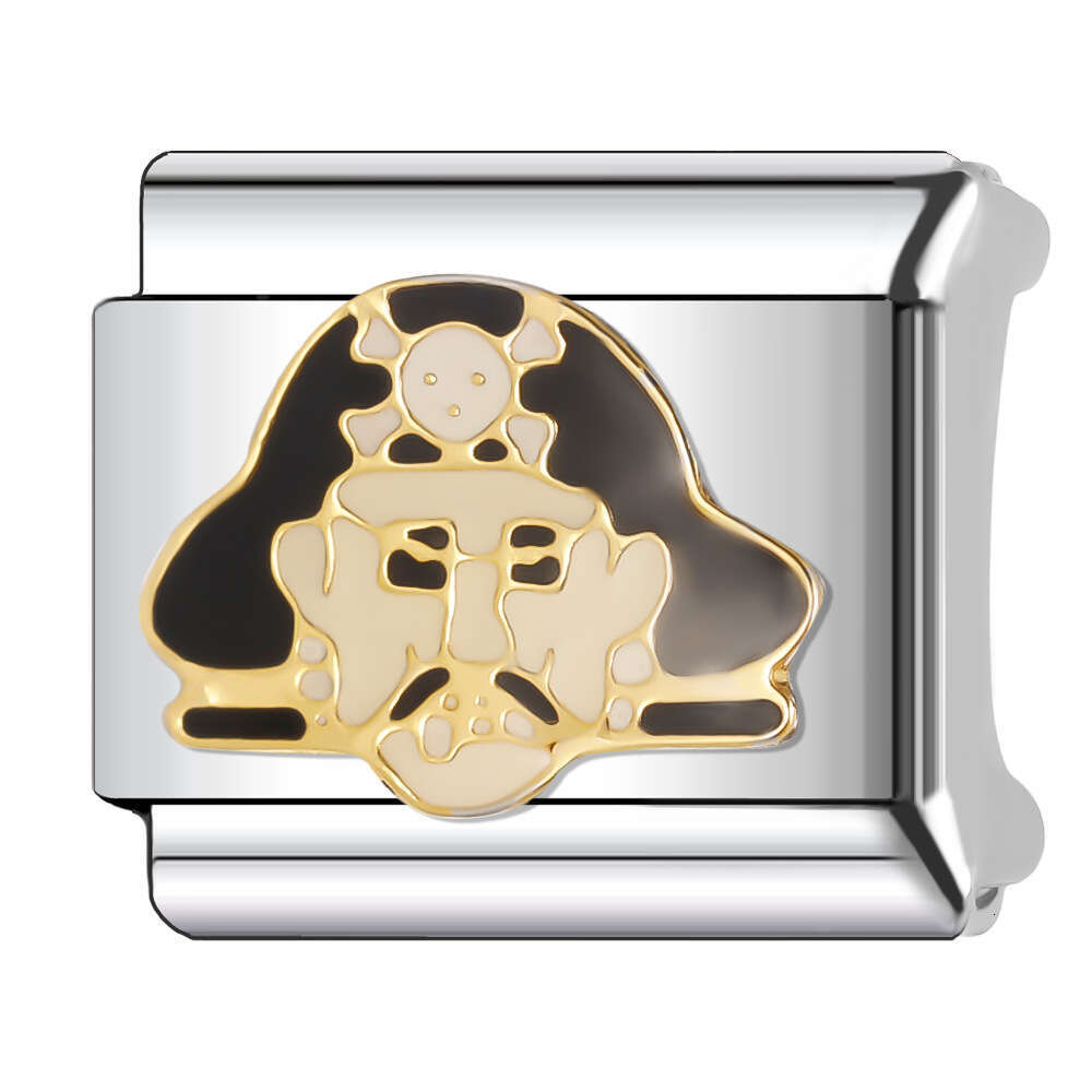 New Women's Gift Colorful Beautiful Bead Italian Charms Links Bangle Beads Fit 9mm Stainless Steel Bracelet Making DIY For Women Fashion Jewelry