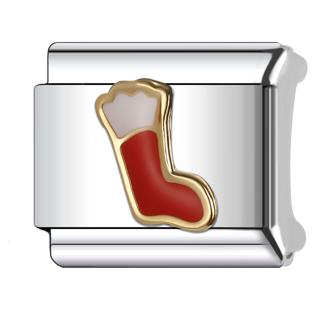 New Women's Gift Christmas Deer Snowflakes Bead Italian Charms Links Bangle Beads Fit 9mm Stainless Steel Bracelet Making DIY For Women Fashion J