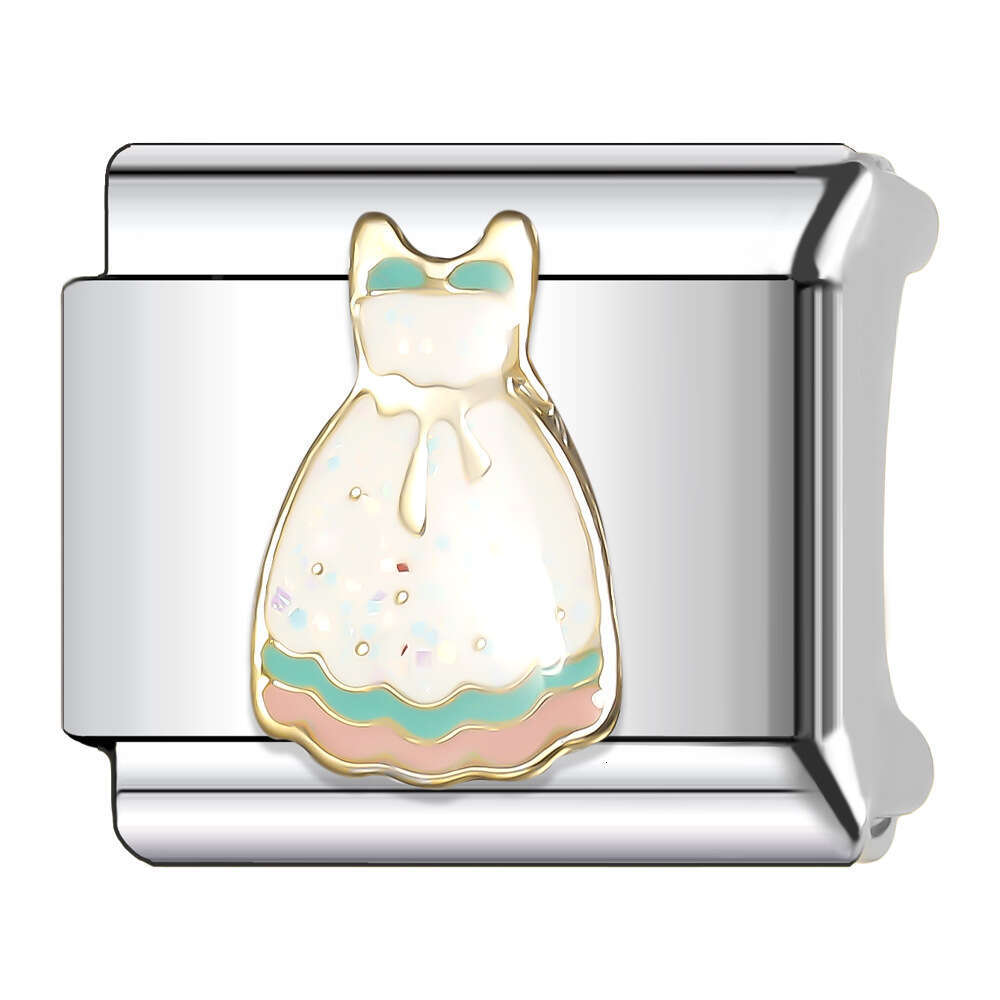 2024 New Women's Gift Cute High heels hats dresses bead Italian Charms Links Beads Fit 9Mm Stainless Steel Bracelet DIY Making Jewelry