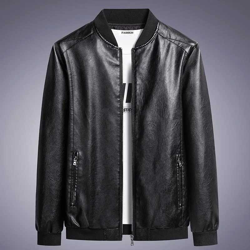 Mens Autumn Winter Leather Jackets Mens Korean Fashion Casual Slim Motorcycle PU Leather Coats Plus Size Bomber Jackets 7XL 8XLX240913