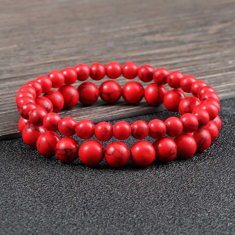 6MM 8MM 10MM Natural Stone Redstone Prayer Bead Bracelet Rose Meditation Bracelet Mens Yoga Jewelry Gift Pulsera W240913