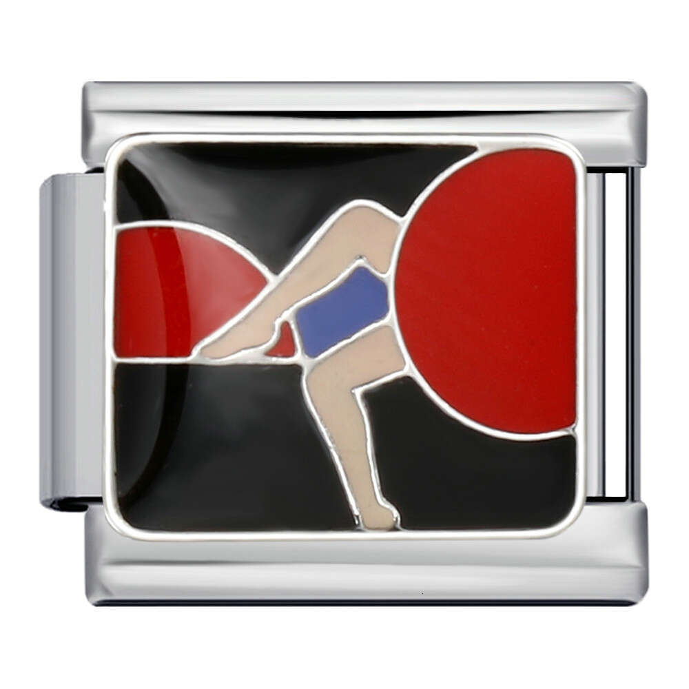 Fresh Illustration Series Bead Bracelet Titanium Gold Plated Enamel DIY Welding Pattern Strap Chain Italian Charm Links Fit 9Mm Bracelet Jewelry DIY M