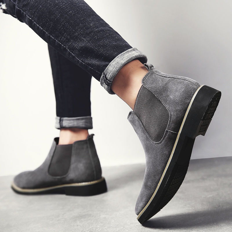 Suede Faux Men's Fashion Warm Casual Slip-On New Tide Shoes for Man Ankle High Top Boots Men Size 48 83ec