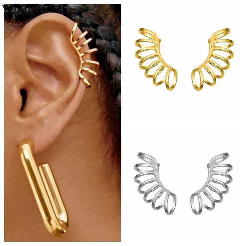 925 sterling silver ear needle multi-ring ear clips gold silver trend clip earrings for women minimalist fashion party jewelryX240913