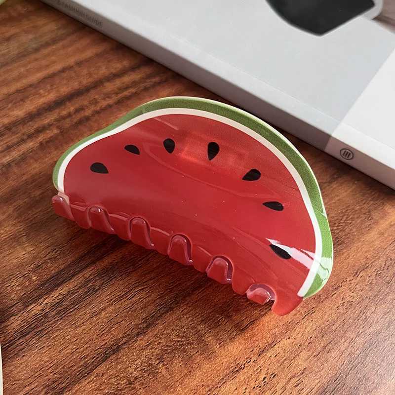 Summer Fruit Acrylic Claw Clip Hairpin Watermelon Orange Hair Clip for Women Girls Colorful Cute Crab Hair Clip Hair AccessoriesX240912