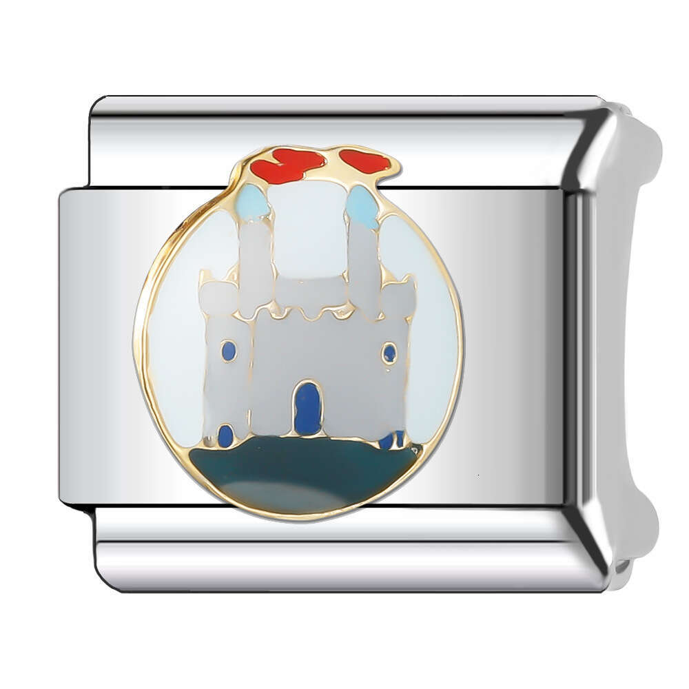 Hot Selg 9Mm Single Section Combination Titanium Steel Watch Chain Module Bracelet DIY Hand Decoration Italian Style Classic Pattern