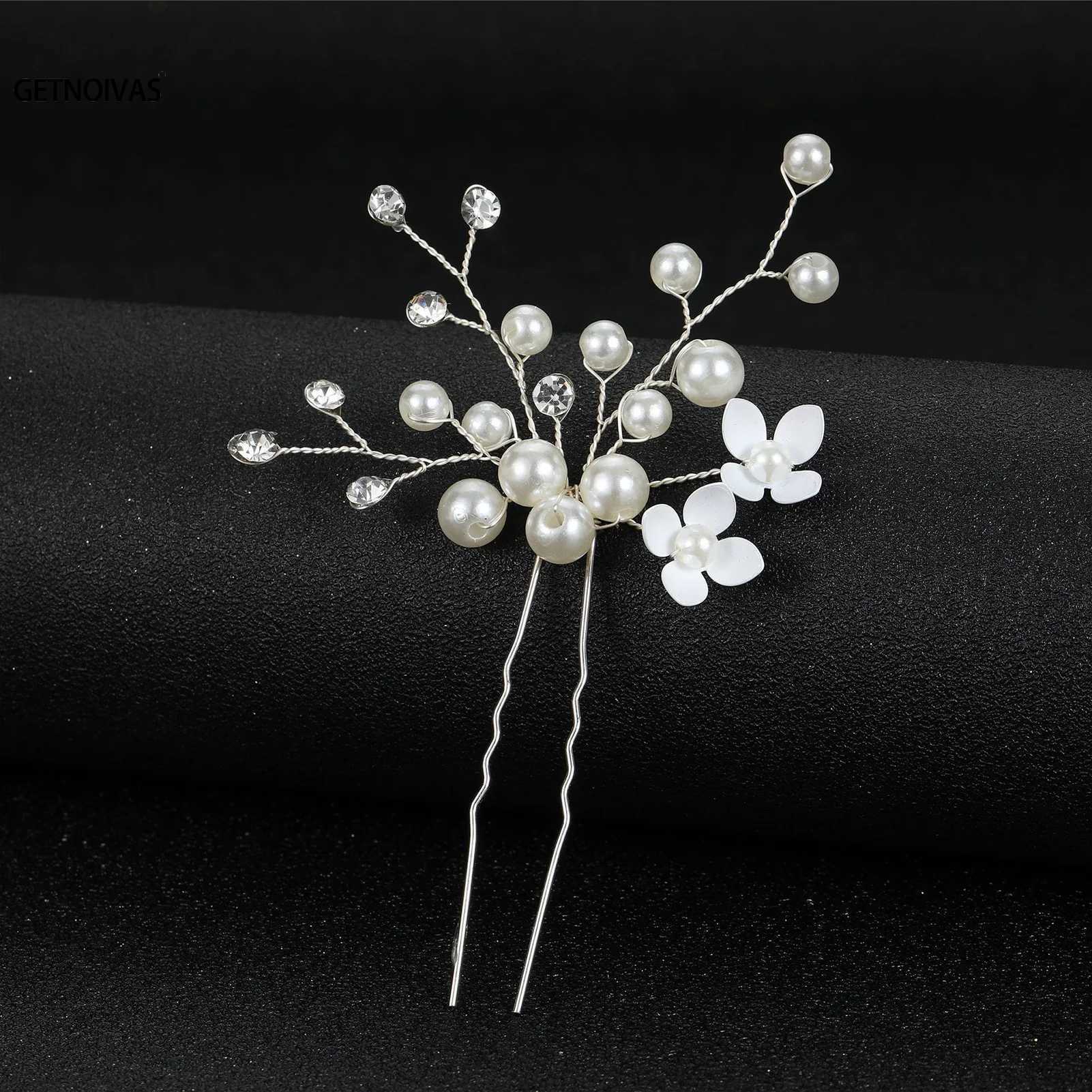 Bridal White Flower Hair Pins for Women Rhinestone Wedding Hair Accessories Bride Headpiece Party Jewelry Bridesmaid GiftX240913