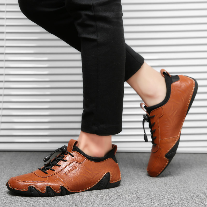 Genuine Breathable Men Casual Summer Mens Loafers Slip-on Soft Men's Flat Driving Shoes Leather 44 6d4e s 's