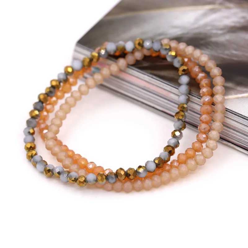 Colorful Crystal Bead Bracelet Fashion Womens Watch Jewelry Multi Color Combination Bracelet Bohemian Accessories Gift W240913