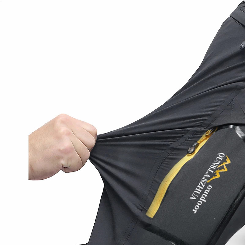 TRVLWEGO Mens Camping Hiking Pants Trekking High Stretch Summer Thin Waterproof Quick Dry UV-Proof Outdoor Travel Trousers 240912