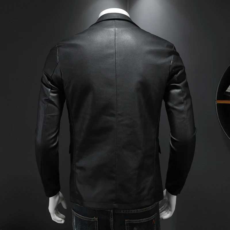 Black Jaqueta De Couro Masculina Outwear PU Leather Coats 5XL Autumn 2022 Faux Jacket Motorcycle Turn Down JacketsX240913