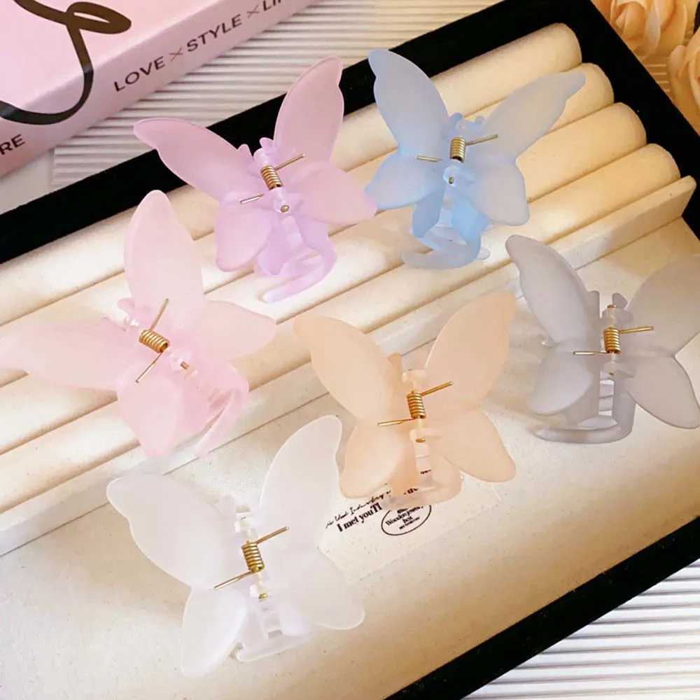 Acrylic Hairpin Frosted Butterfly Hair Claw Banana Clip Animals Butterfly Hair Clip Headdress Grab Clip Large Shark ClipX240912