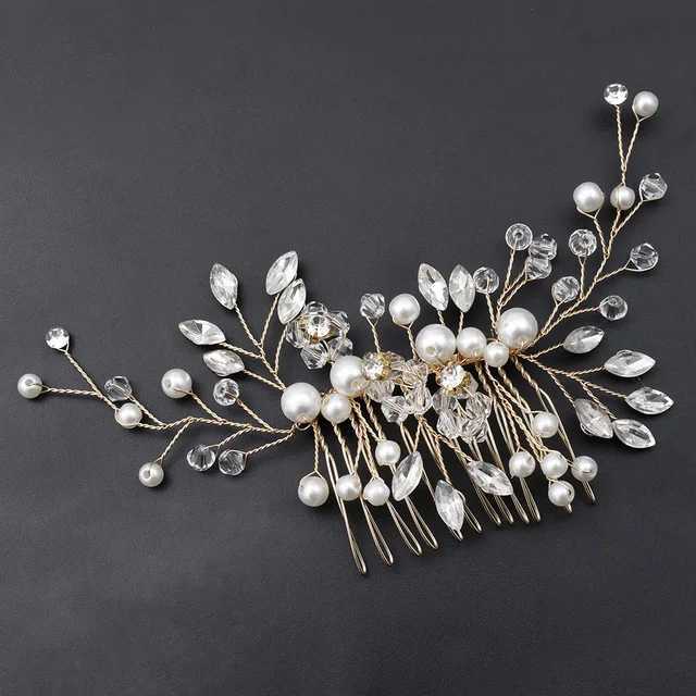 Crystal Pearl Tiaras Barrettes Hair Clips Hair Combs for Wedding Bride Women Hairpins Bridal Headpiece Hair Jewelry AccessoriesX240913