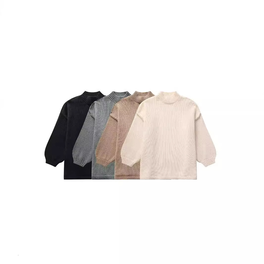 2024 women's autumn and winter simple new style temperament thin round neck knitted pullover sweater