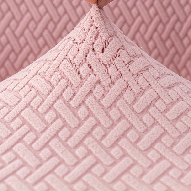 1pc Vintage Style Elastic Office Chair Cover Criss Cross Pattern Polyester Spandex Stretch Slipcover with Slip-Resistant Grip Armless Mid-Back Wide Se