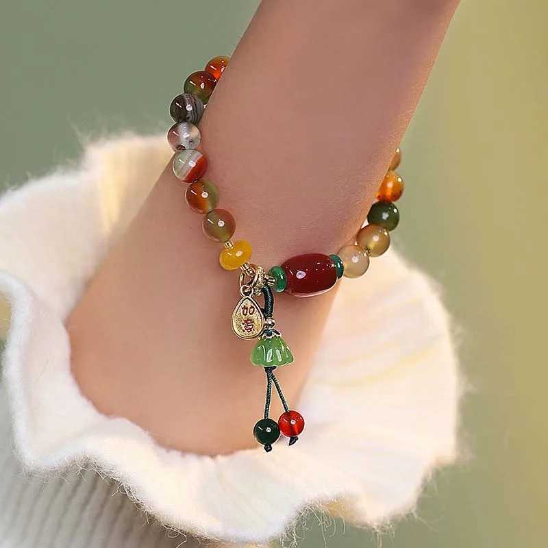New China style colorful bead bracelet for women retro natural stone ethnic handmade chain bracelet jewelry gift W240913